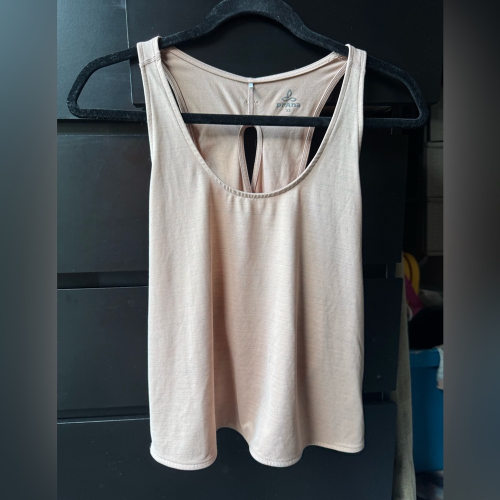 Prana Florette Open Criss Cross Back Blush Loose Crop Tank